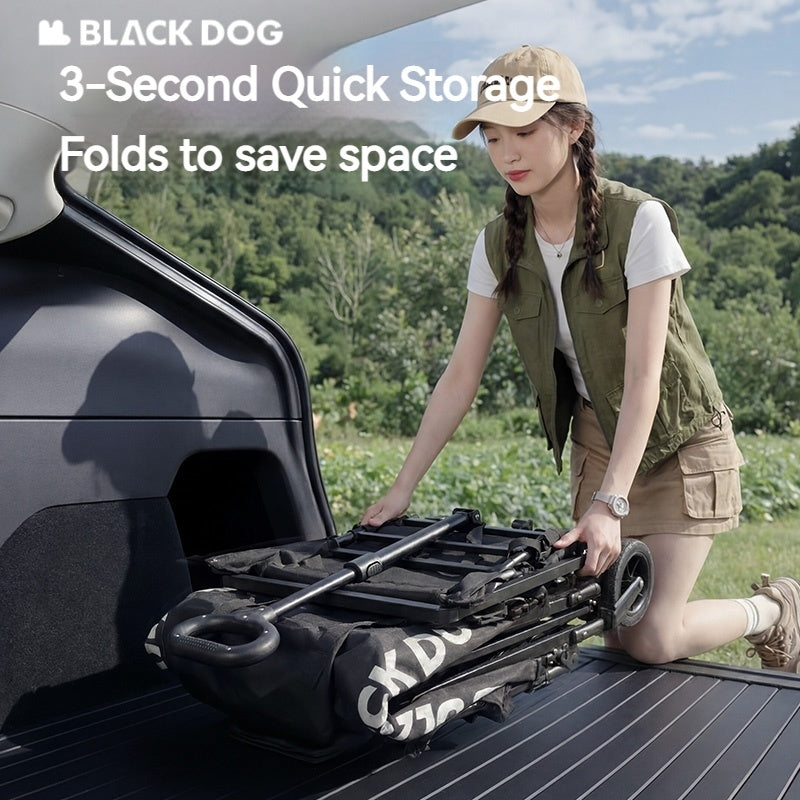 Blackdog TRAVELER 3 in 1 Outdoor Camping Cart Trolley and Chair Cot Bed Combo All Terrain Wagon
