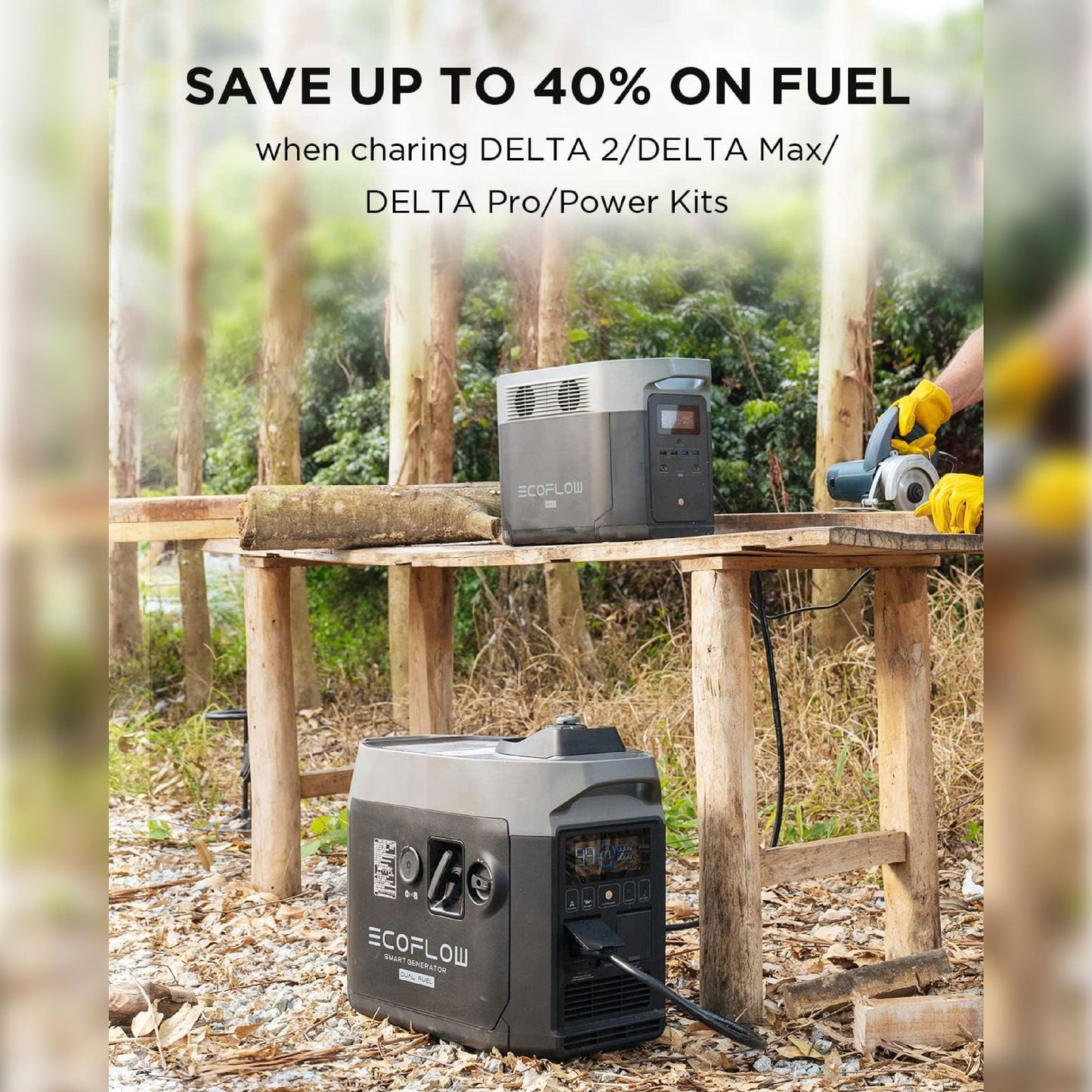 EcoFlow Dual Fuel Smart Generator Portable Lightweight Multifunctional Large Capacity Either LPG Or Gasoline Emergency Generator Backup Eco Flow