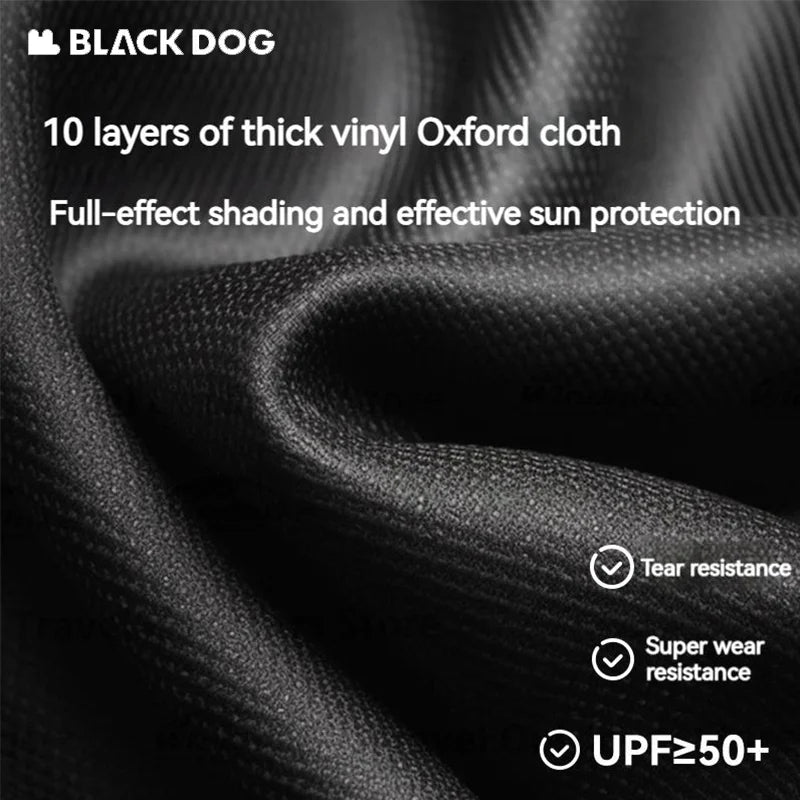 BLACKDOG Hexagonal Arc Edge Sky Curtain Large Canopy Awning Tarp Tent PU Coated 27m² Shade Area UPF50+ Sunscreen Shelter with Poles Hexagon Square
