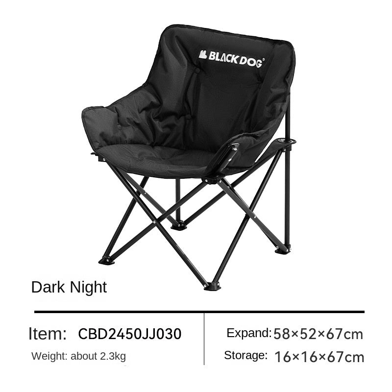 BLACKDOG FLOATING MOON PRO Foldable Black Chair Portable Folding Ultralight Stool Chair Camping Beach Fishing Picnic Travel Armchair 120kg Max Load