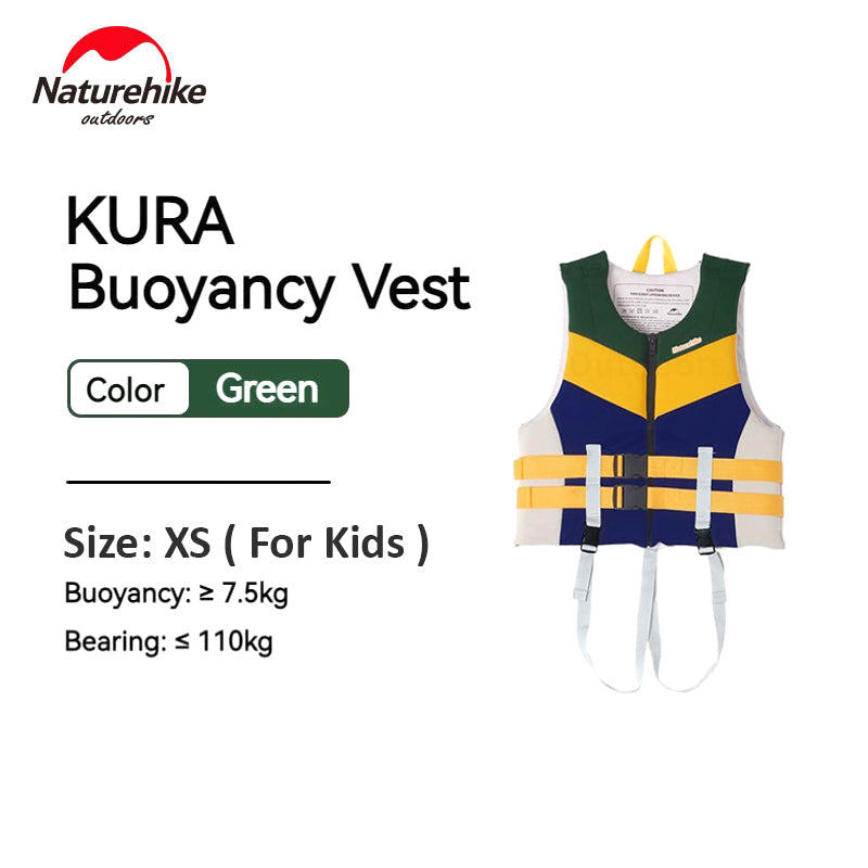 Naturehike KURA Strong Buoyancy Life Jacket Kids Adult Unisex 7.5kg Buoyancy 110kg Max Load Outdoor Water Sports Swimming Kayak Premium Heavy Duty Safety Vest Neoprene Polyester Nature Hike