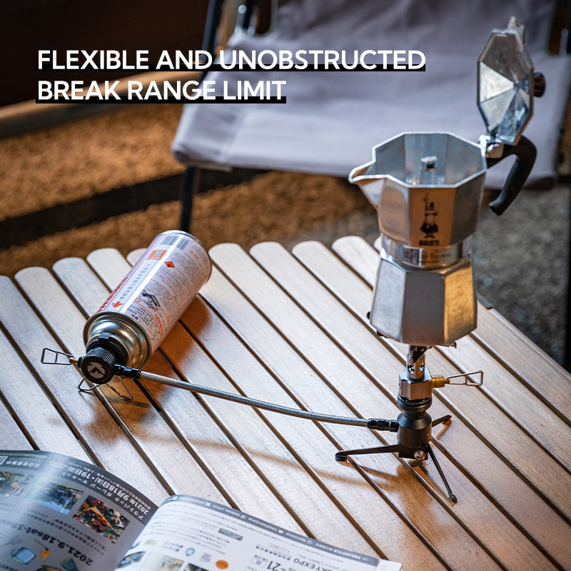 CAMPINGMOON Z23-VC BKZ23-VC Rocket Stove Mount Bracket Butane Converter Adaptor With Hose Screw Type to Nozzle Standard Gas Fuel Adapter Tripod