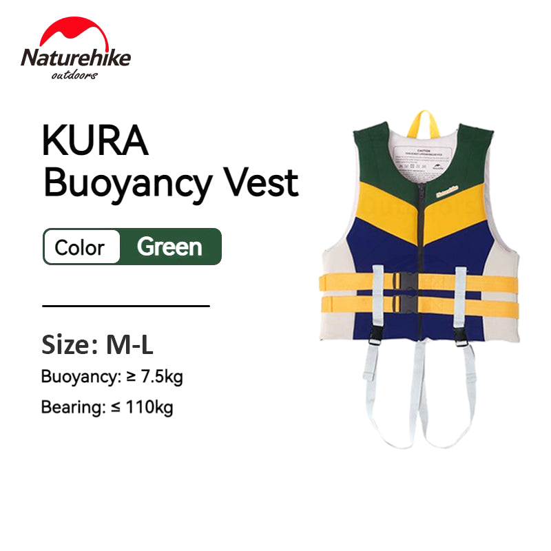 Naturehike KURA Strong Buoyancy Life Jacket Kids Adult Unisex 7.5kg Buoyancy 110kg Max Load Outdoor Water Sports Swimming Kayak Premium Heavy Duty Safety Vest Neoprene Polyester Nature Hike