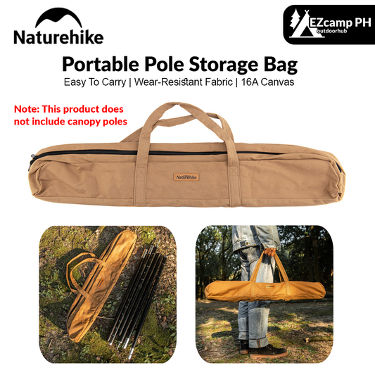 Naturehike Portable Pole Storage Bag Lightweight Wear Resisting Hand Bag Large Capacity Canopy Pole Storage Bag Camping Accessories Hiking Picnic Travel Heavy Duty Original Nature Hike