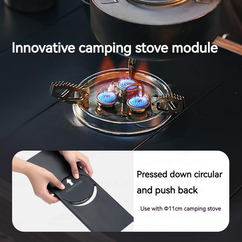Naturehike IGT Aluminum Alloy Folding Table Multifunctional Quick-Open Table Removable BBQ Grill Wood Picnic Fishing Hiking Camping Outdoor