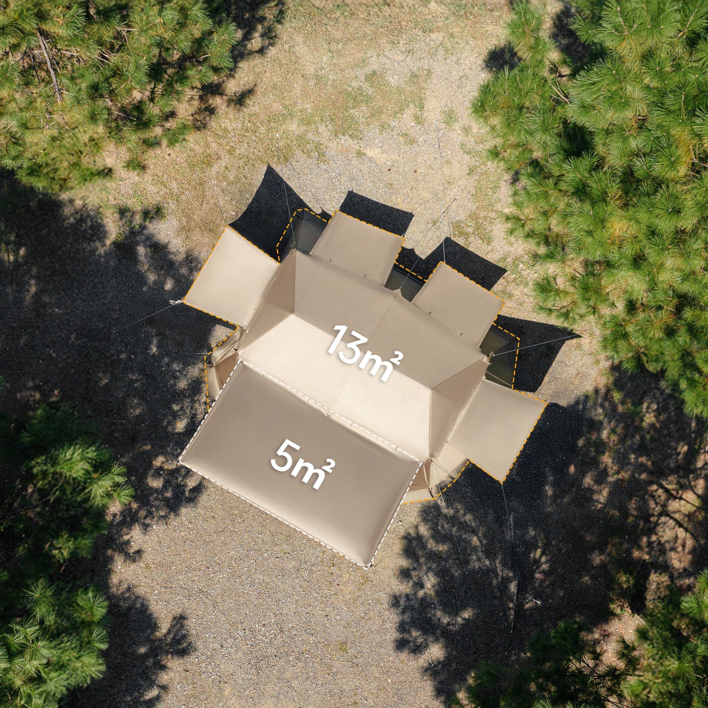 Naturehike VILLAGE 13 LITE Ridge Automatic Tent Fast Build Cabin Style Tent 6-8 Persons 2 Bedroom 1 Living Area Large 13m² Interior Space Outdoor