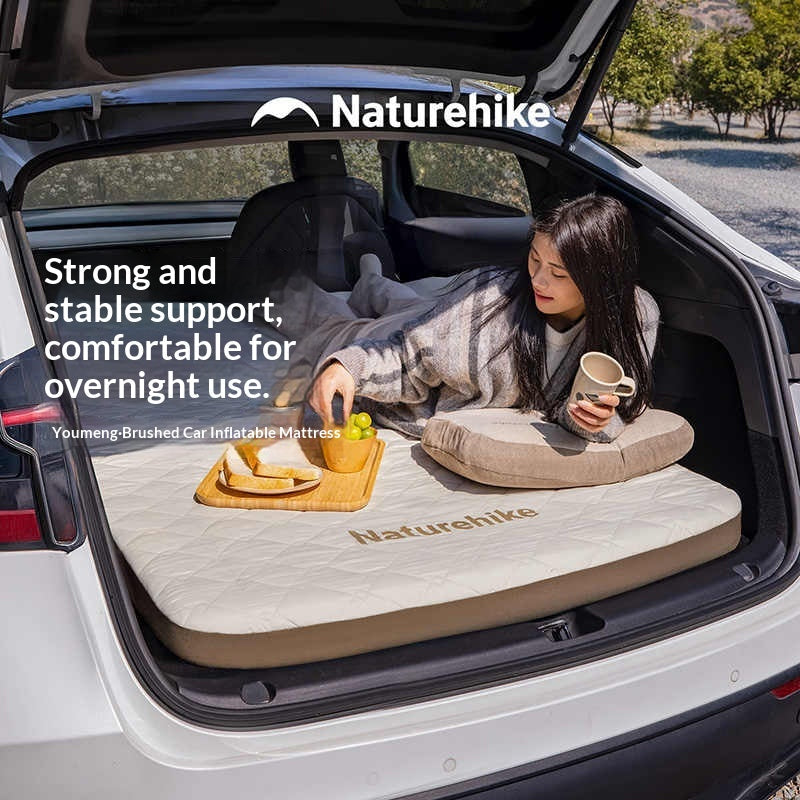 Naturehike Brushed Car Inflatable Mattress Portable Mat Adjustable Firmness Car Trunk Sleeping Nap Bed Machine Washable Outdoor Camping Travel