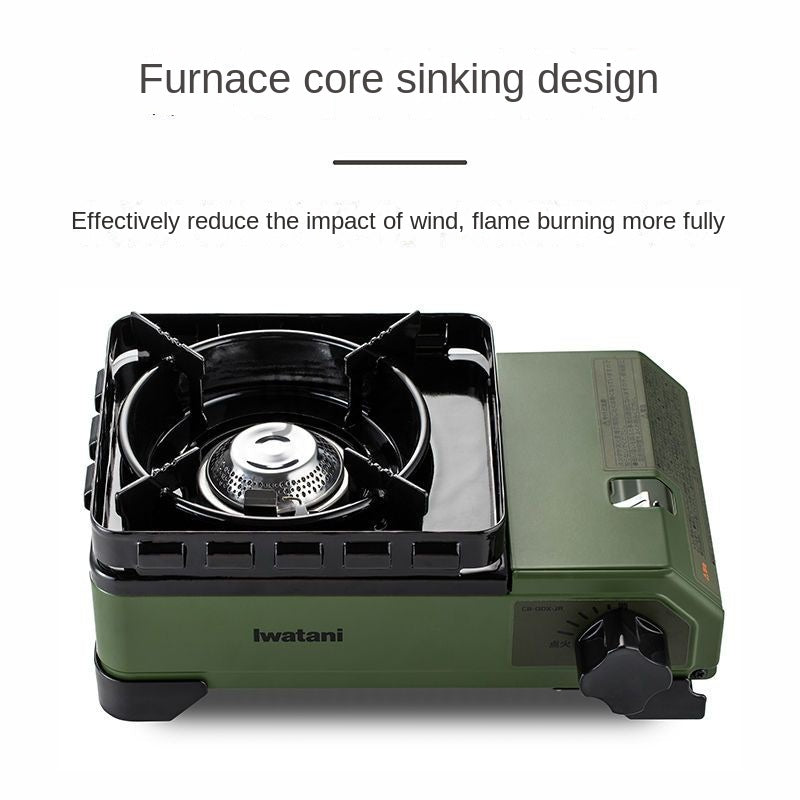 Iwatani Tough Maru Jr. Outdoor Stove Portable Butane Canister Cassette Stove With Double Integrated Windshield And Storage Case