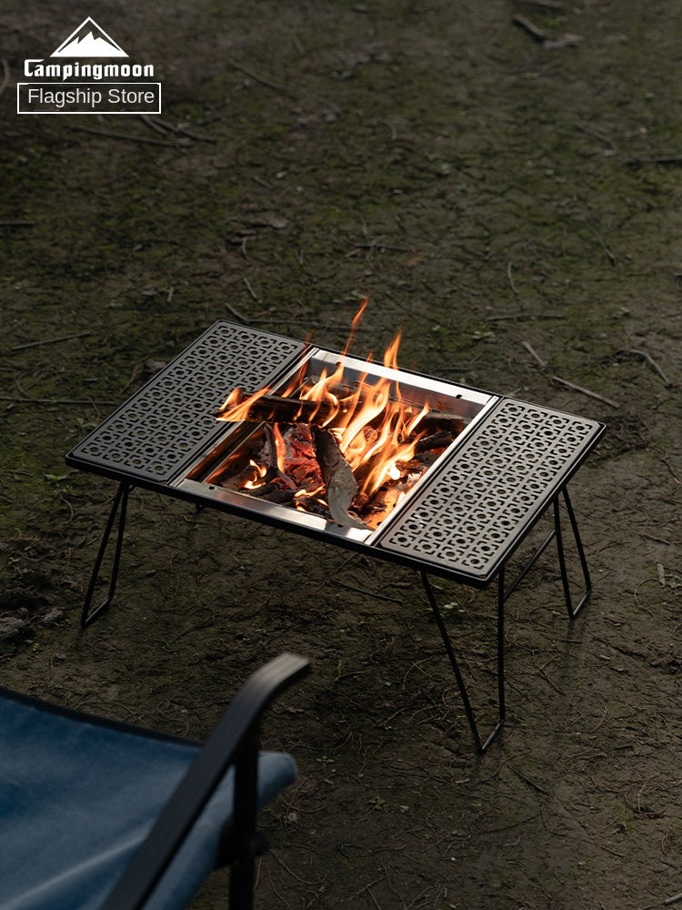 Campingmoon UG-1 1 Unit IGT Charcoal Grill Portable Folding Multi-Scene Integrated Griller Table Stainless Steel Outdoor BBQ Equipment With Bag