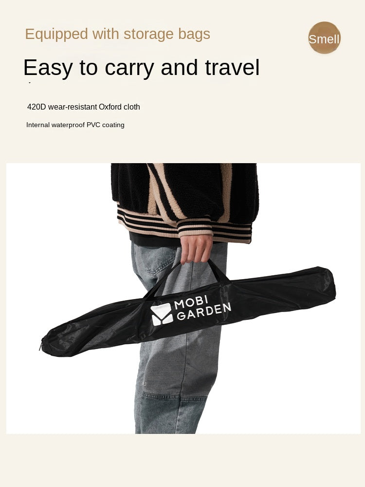 Mobi Garden Black Double Hook Lantern Tripod Pole 77-200cm Adjustable Height Ultralight Aluminum Alloy Outdoor Camping Lamp Holder Bracket Mount Light Hang Post with Storage Bag Mobigarden