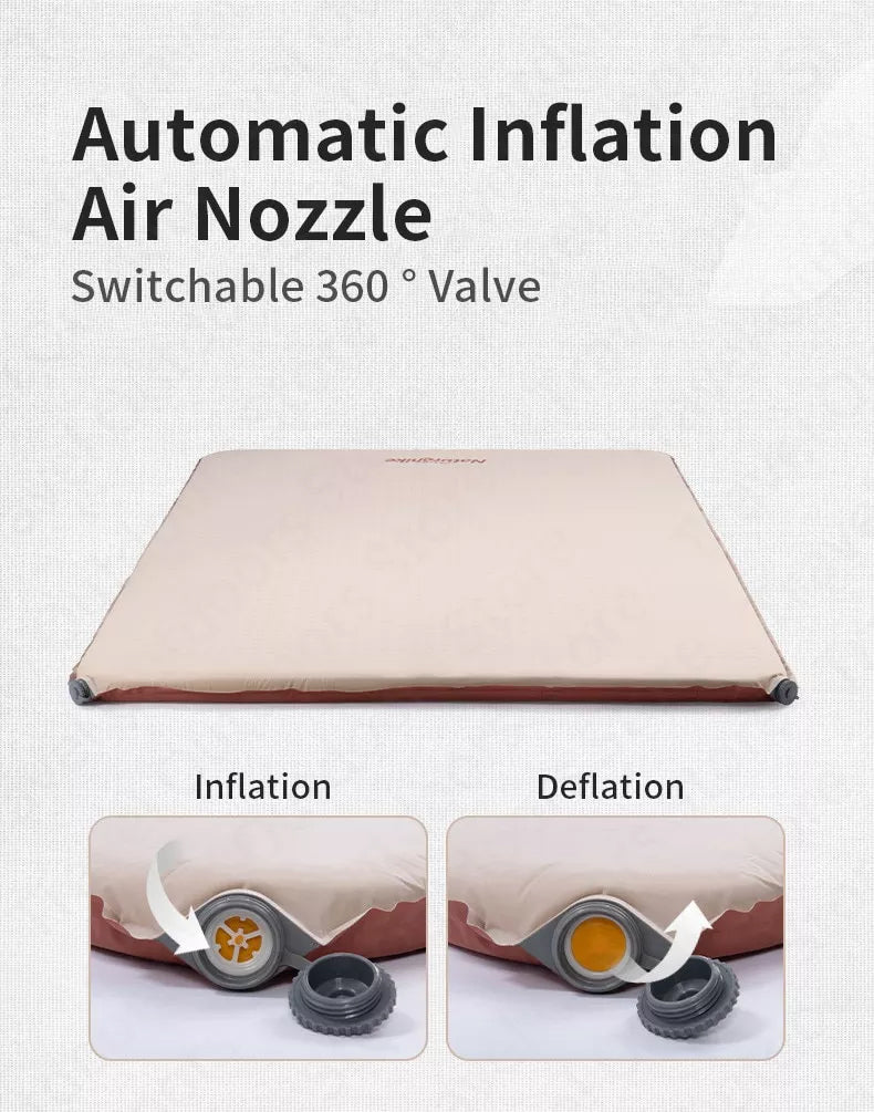 Naturehike 6CM Thick Foam Automatic Self Air Inflate Sleeping Mattress Camping Bed Pad Mat Elastic Folding Cushion Auto Inflated  Single Double