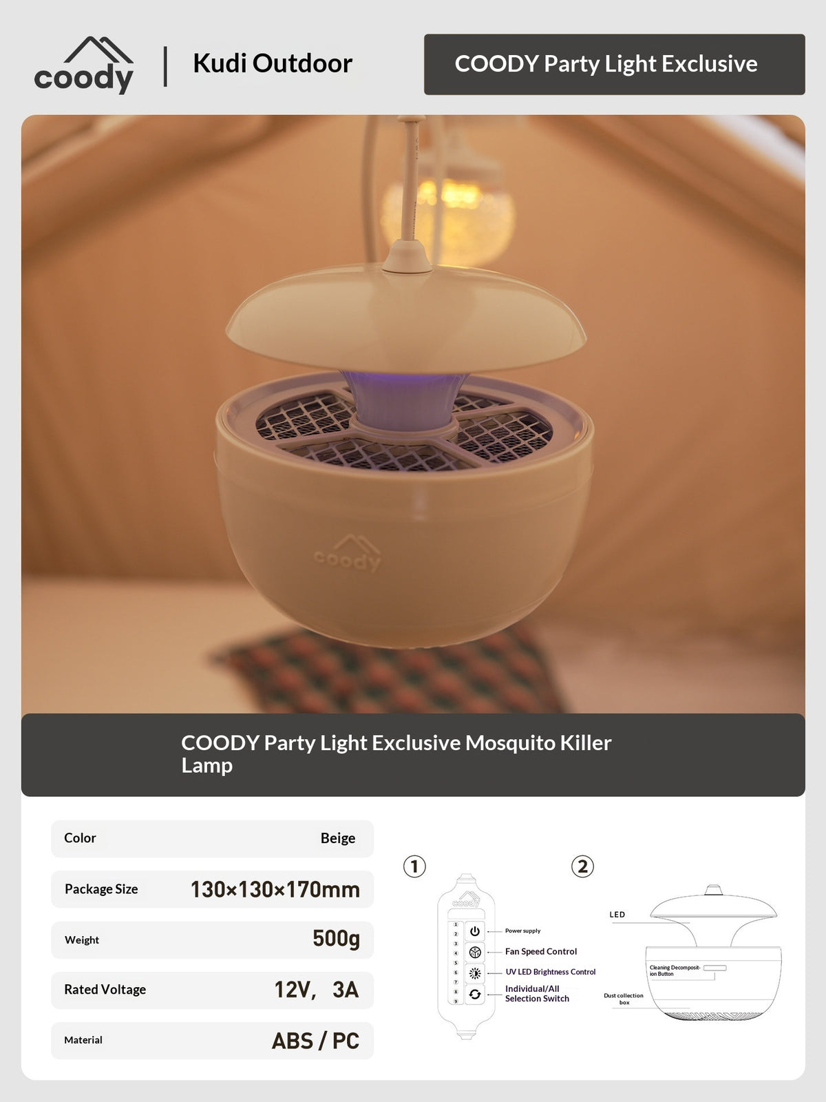 Coody GLOWNA String Light Smart Party Light Tent Camp Premium Atmosphere Ambient Lamps LED String Adjustable Color Temperature Strip Lantern Outdoor