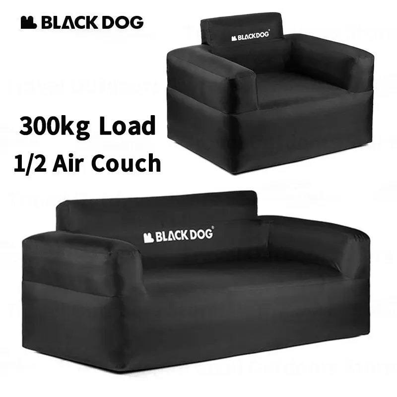 BLACKDOG Automatic Air Inflatable Black Camping Double Portable Sofa Bed 45cm Height up to 300kg Max Load Built-in Electric Air Pump Rechargeable USBC