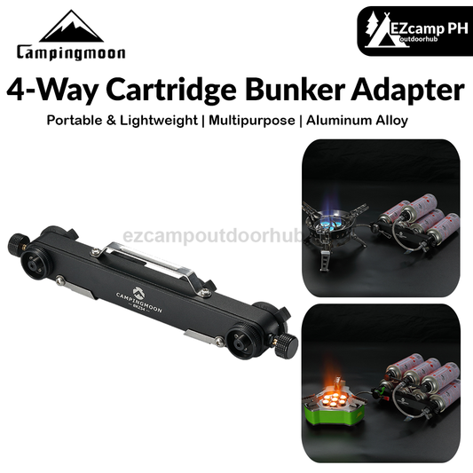 Campingmoon 4-Way Cartridge Bunker Adapter Portable Lightweight Multipurpose Standard Nozzle Type Butane Fuel Gas For Professional Outdoor Camping Cooking