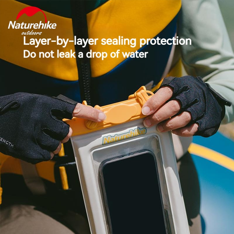 Naturehike Aqua Sealed Waterproof Smartphone Bag 50m Deep Touch Screen Hanging Neck Buoyancy Storage Dry Bag Cellphone Case Cover PVC Film Protective