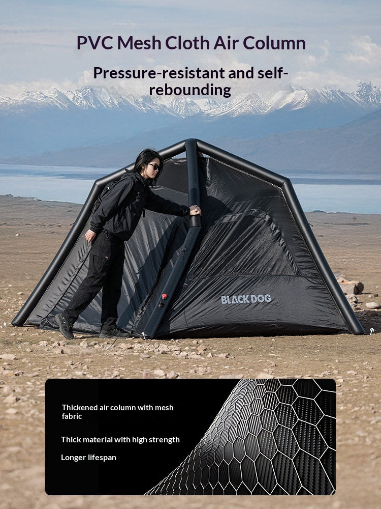 Blackdog BLACK HOME AIR 5.8 Inflatable Tent 3-4 Persons Dome Style Fast Build Waterproof Black Vinyl Coated Sunscreen With Electric Air Pump Outdoor