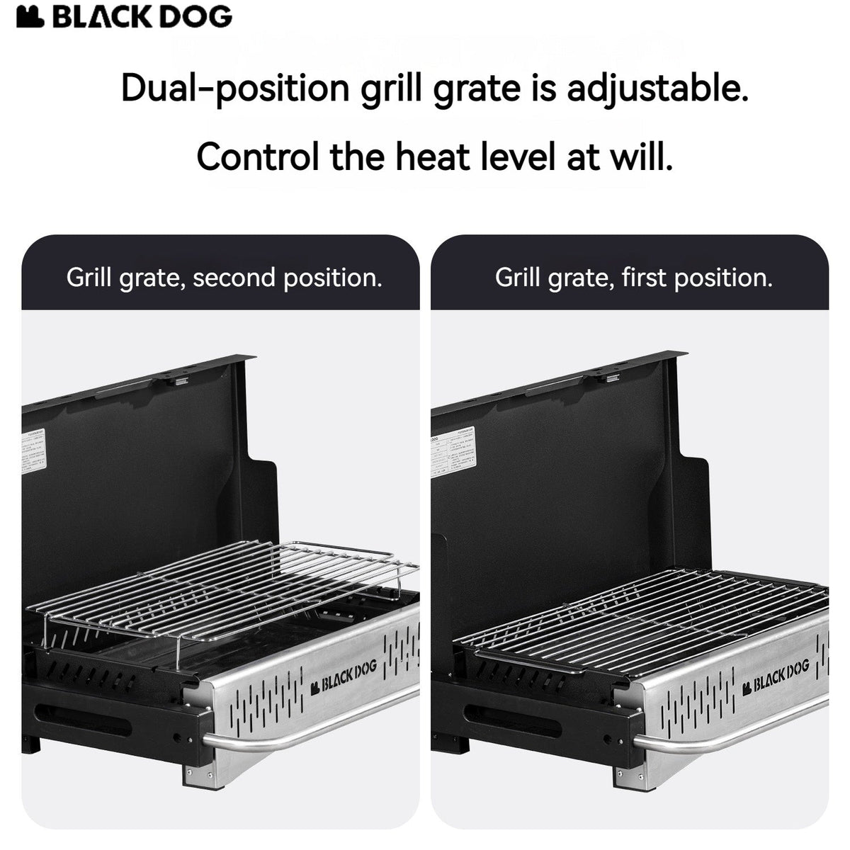 Blackdog Portable Folding Charcoal Grill 2 Sizes BBQ Tabletop Adjustable Camping Stove Outdoor