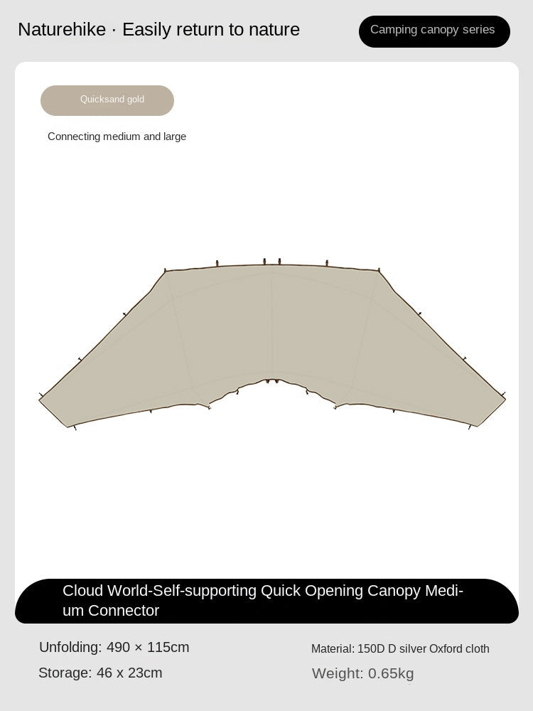 Naturehike CLOUD WORLD Medium Modular Tent Automatic Quick Setup Stand-Alone Canopy Or Bedroom Tent DIY Unlimited Connection 150D Oxford Cloth Glass Fiber