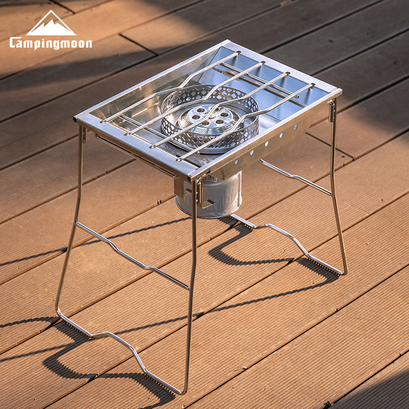 Campingmoon CK-25PG Korean Style IGT Rack Stainless Steel Windproof Butane Stove Plate Camping Table