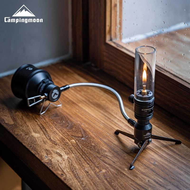 CAMPINGMOON TC-25 Refillable Nozzle-Type Butane Canister Black Empty Mini Pocket Tank Standard Gas Stove Lamp Lantern Torch Cassette Premium Aluminum