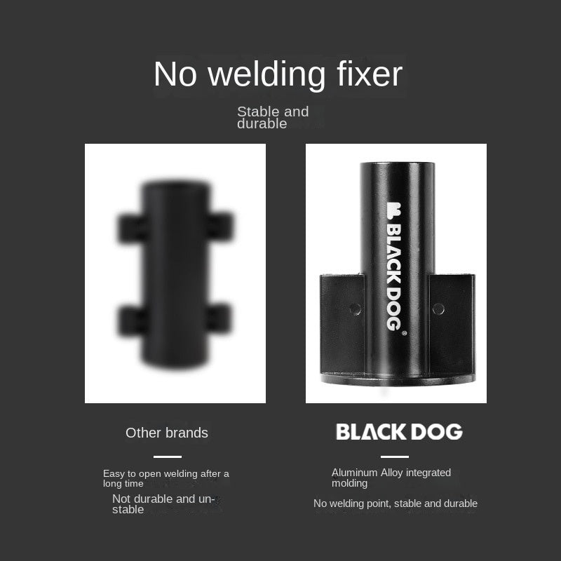 BLACKDOG Pole Retainer Support Bracket Outdoor Portable Ultralight Tent Canopy Awning Rod Retention Fixing Windproof Holder Black Aluminum Alloy