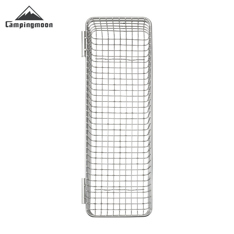 Campingmoon CK-10 IGT Side Table Hanging Stainless Steel Basket Cutlery Utensil Storage Drain Rack