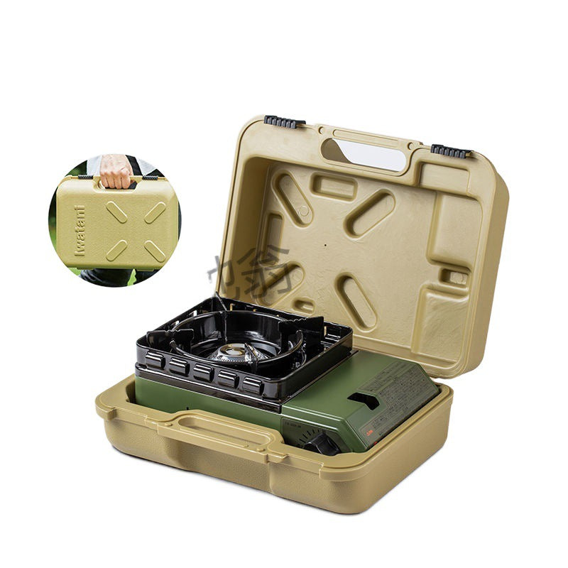 Iwatani Tough Maru Jr. Outdoor Stove Portable Butane Canister Cassette Stove With Double Integrated Windshield And Storage Case