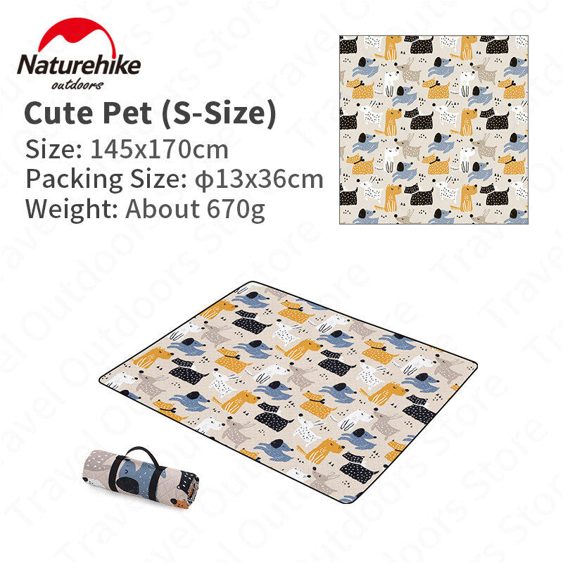 Naturehike Printed Picnic Mat Blanket Portable Waterproof Washable Double-Sided Outdoor Camping Comfortable Foam Pad Small Medium Large