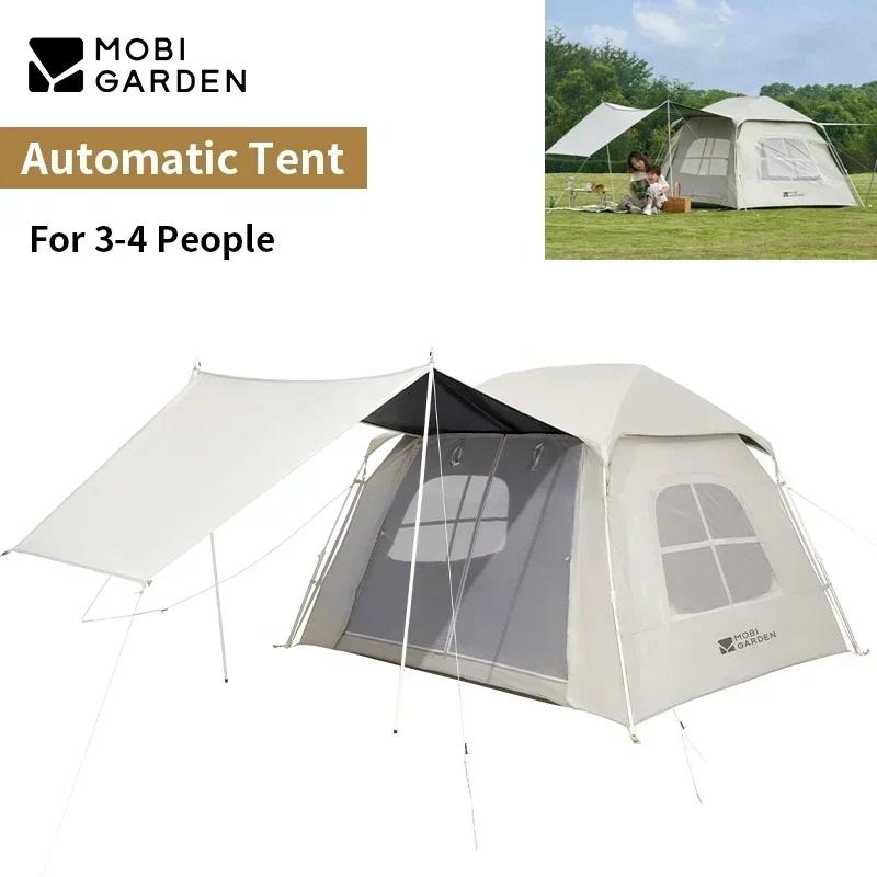 MOBI GARDEN Zero Home Edition 150 (Vinyl) Portable Lightweight 3-4 Persons Quick Automatic Pop Up Tent With Canopy Shelter Waterproof Outdoor Beach Travel