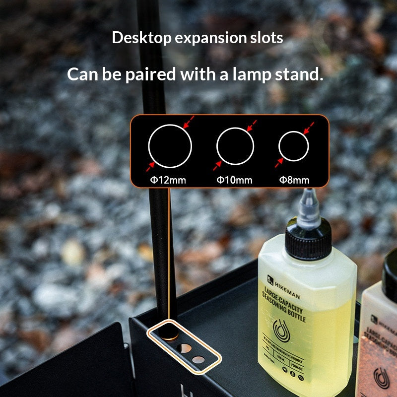 Hikeman Desktop Wind Deflector Windshield Black Steel Iron 2 Unit IGT Compatible Integrated Grill Table Cooking Stove Kitchen Accessories Outdoor Camping