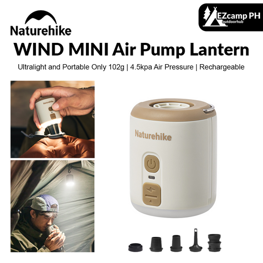 Naturehike WIND MINI Multifunctional Air Pump Lantern Lamp Light Inflatable Pump Inflate Deflate USB C Rechargeable Tent Mattress Bed Pillow Mat Bed