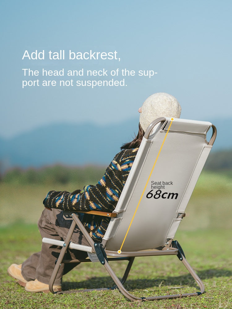 Naturehike FLOURISH LOUNGER T02 Reclining Chair Portable Foldable Lightweight Four Gear Adjustable Folding Recliner Tall Backrest Load Bearing Up To 120kg