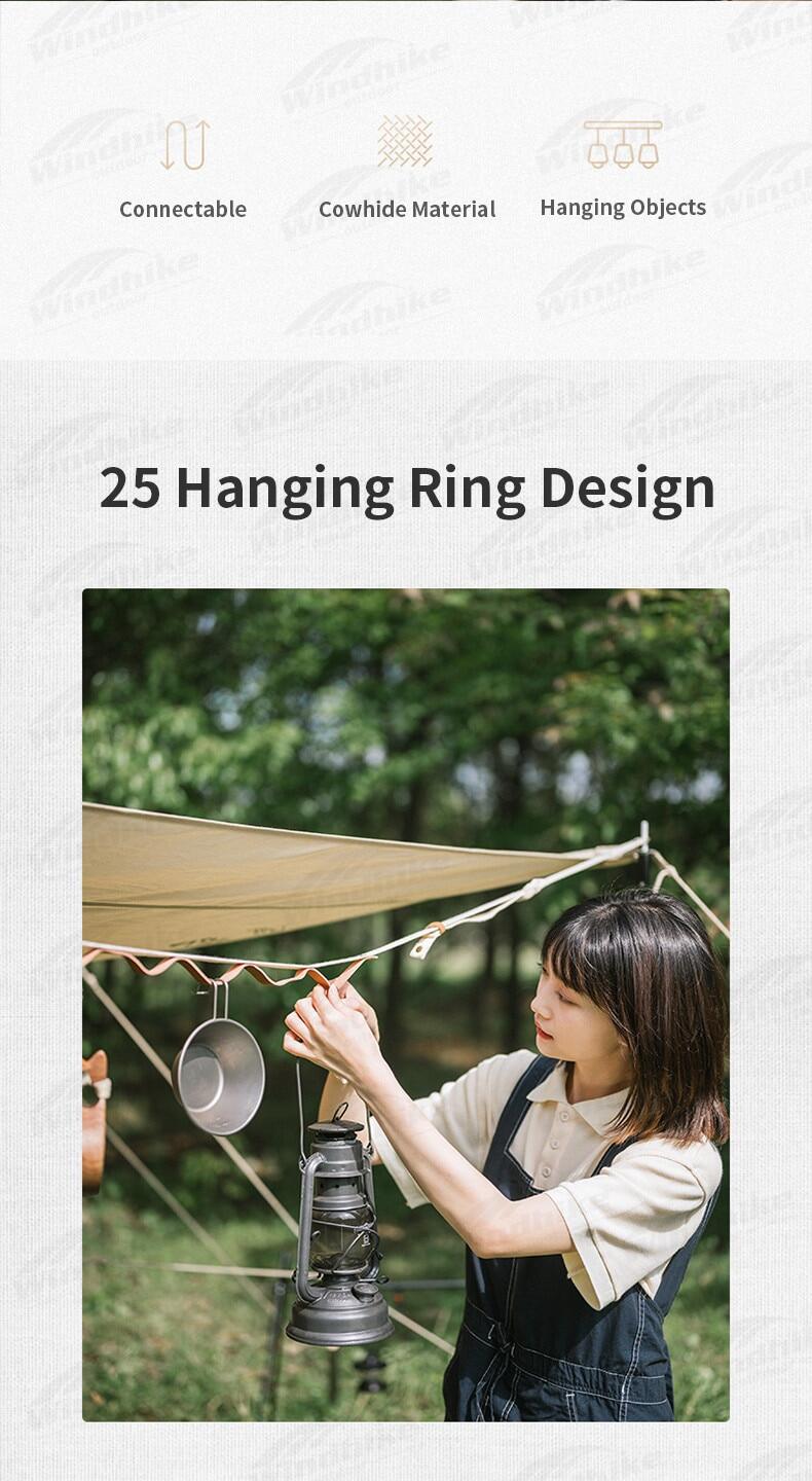 Naturehike Cowhide Hanging Rope Portable Ultralight Leather Clothesline With Snap Ring 4.6m Extendable Hanging Hang Hook Lanyard Tarp Pole Tent Outdoor Camping Hiking Beach Travel Accessories Heavy Duty Original Nature Hike