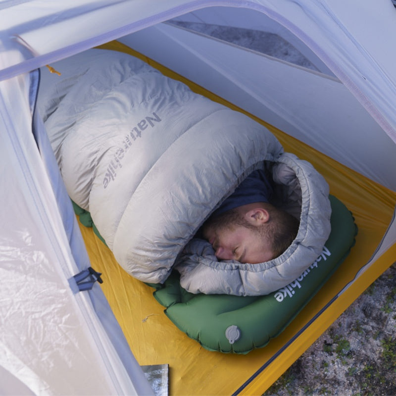 Naturehike Inflatable Sleeping Pad Outdoor Portable Lightweight Air Inflatable Sleeping Pad Easy Foot Step Inflation TPU Nylon Air Bed With Pillow Single Mat Built In Pump Waterproof Camping Hiking Picnic Travel Heavy Duty Original Nature Hike