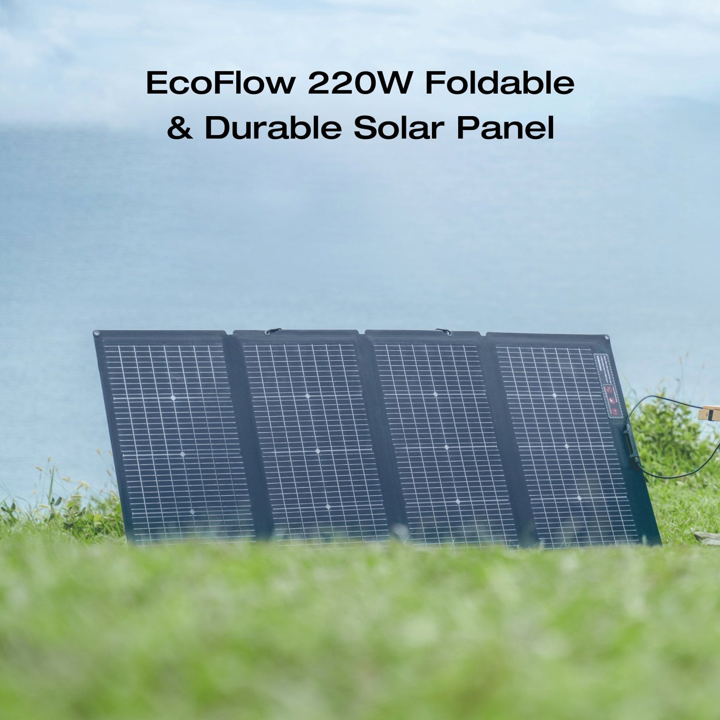 ECOFLOW 220W Single Face and Bi-facial Solar Panel Portable Lightweight Single Side Foldable Solar Panel Complete With Adjustable Kickstand Waterproof IP68 Durable For Off The Grid Living