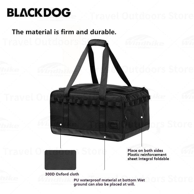 BLACKDOG Camping Equipment Storage Bag Portable Lightweight 30L Capacity Black Premium Tactical Design Bag Multi-Layer Waterproof PU Bottom 300D Oxford Cloth Material Tool Organizer Hiking Pinic Beach Travel Heavy Duty Original Black Dog