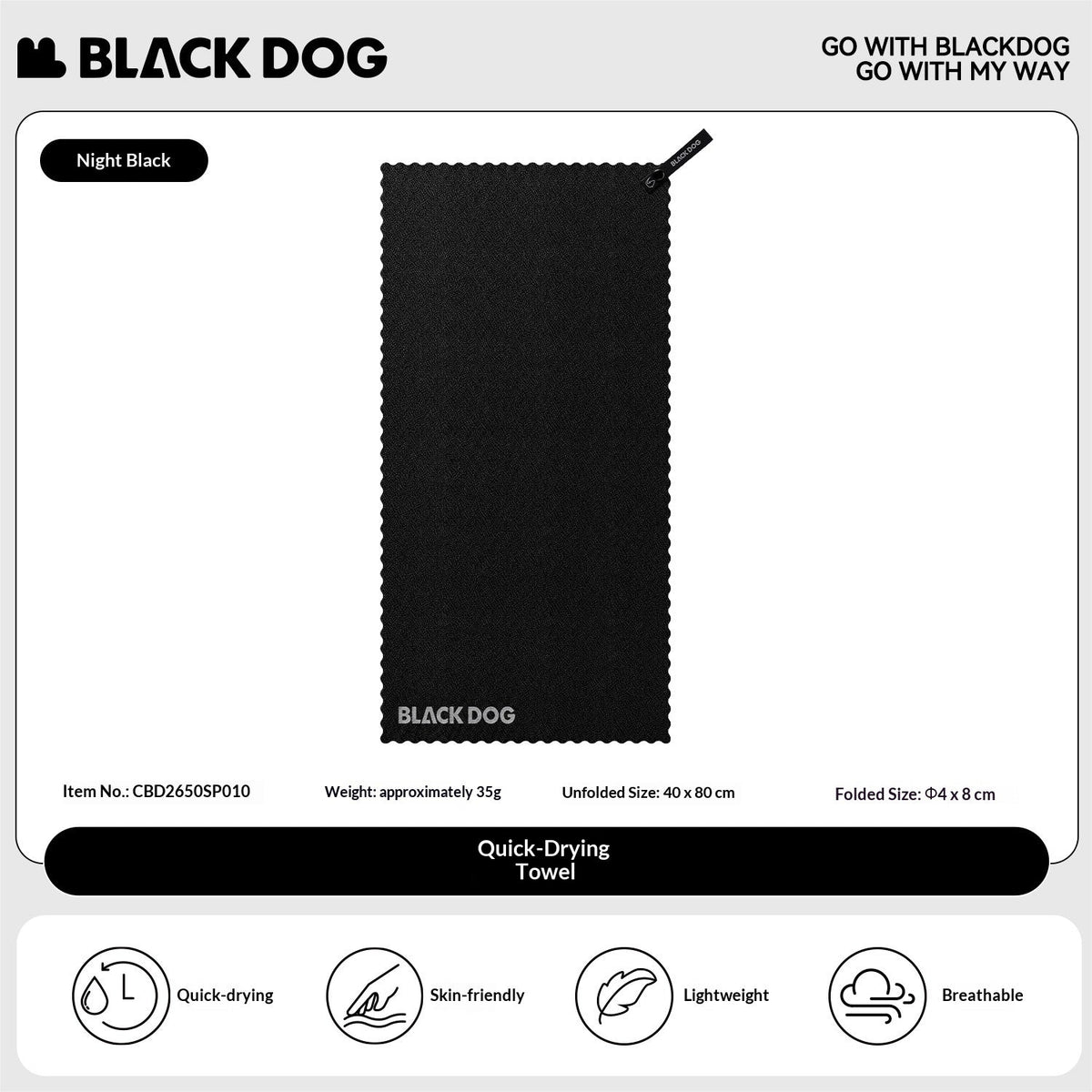 Blackdog Fast Dry Towel Ultralight Portable Quick Absorbent Camping Travel Gym Face Bath Body