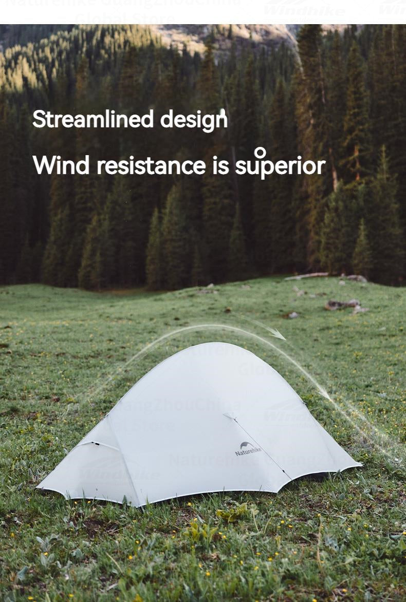 Naturehike Cloud Up UL Tent Portable Ultralight 1-2 Persons Single Double Streamlined Design 15D Nylon Waterproof Camping Backpacking Hiking Tent With Mat