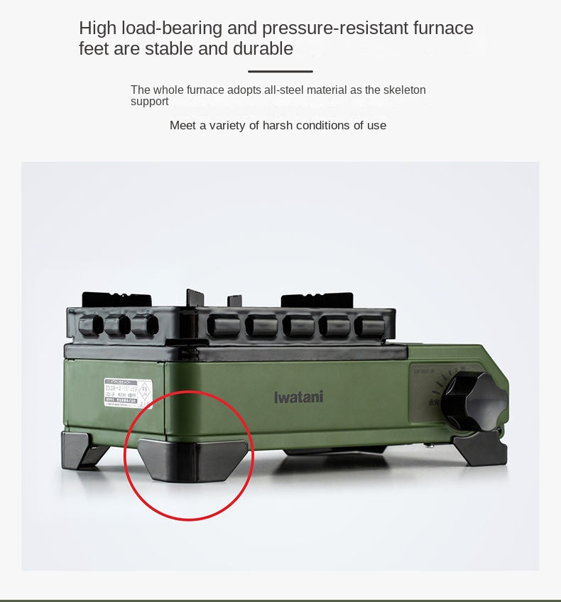 Iwatani Tough Maru Jr. Outdoor Stove Portable Butane Canister Cassette Stove With Double Integrated Windshield And Storage Case