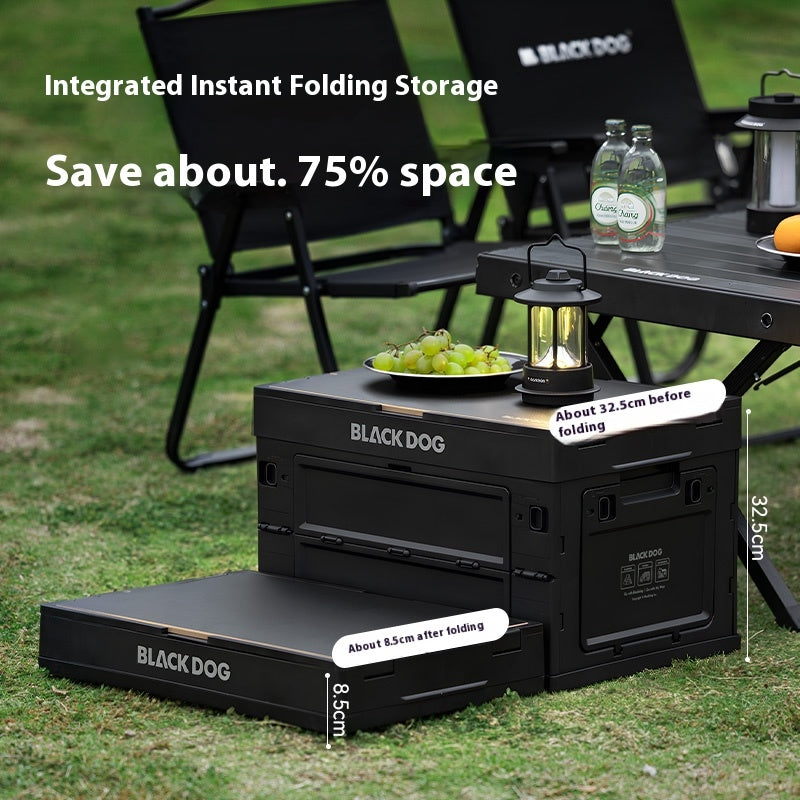 Blackdog 50L Folding Storage Box Portable Lightweight Multipurpose Large Capacity Sundries Box With Table Board 5 Door Polypropylene Outdoor Camping Hiking