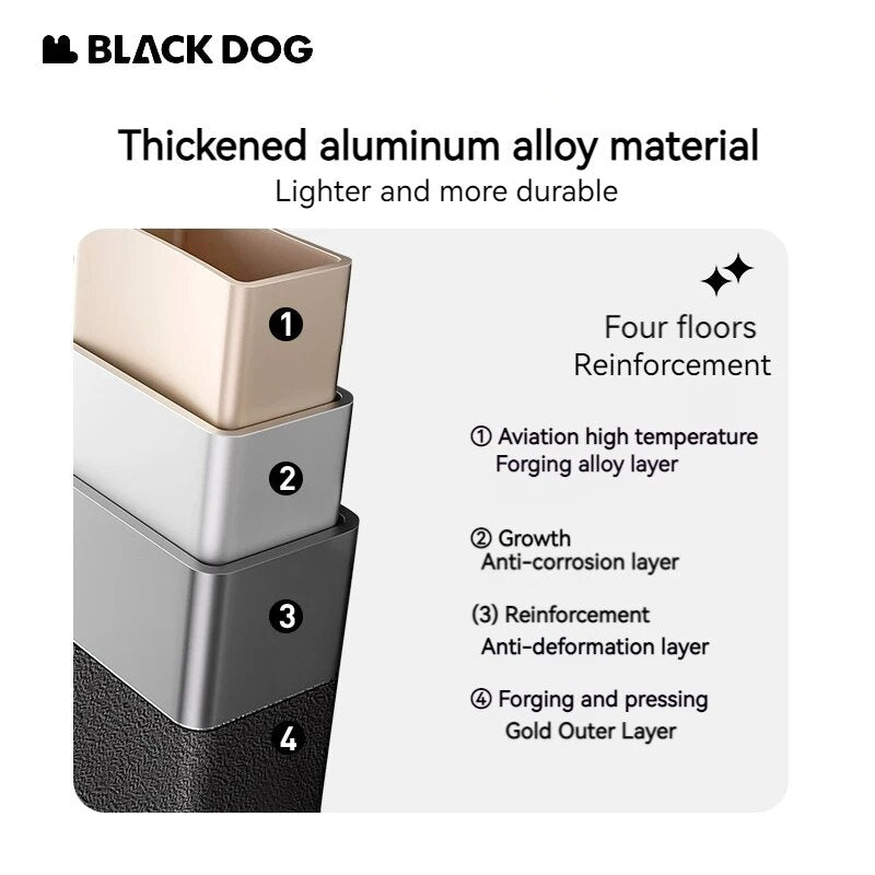 BLACKDOG Black IGT Portable Table Compatible Free Combination Height Adjustable Camping Table Foldable Outdoor Stove Aluminum Alloy 40kg Max Load