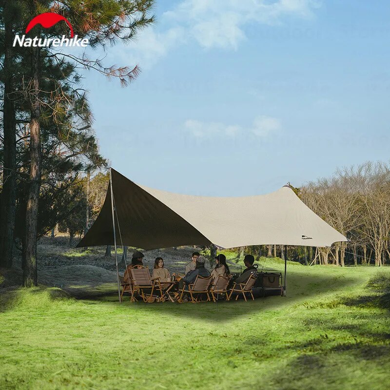 Naturehike CLOUDY Canopy Tarp Tent Awning Sunshade Titanium Vinyl Black Coated Large 35m² Shade Area for up to 18 Person Waterproof Windproof Shelter