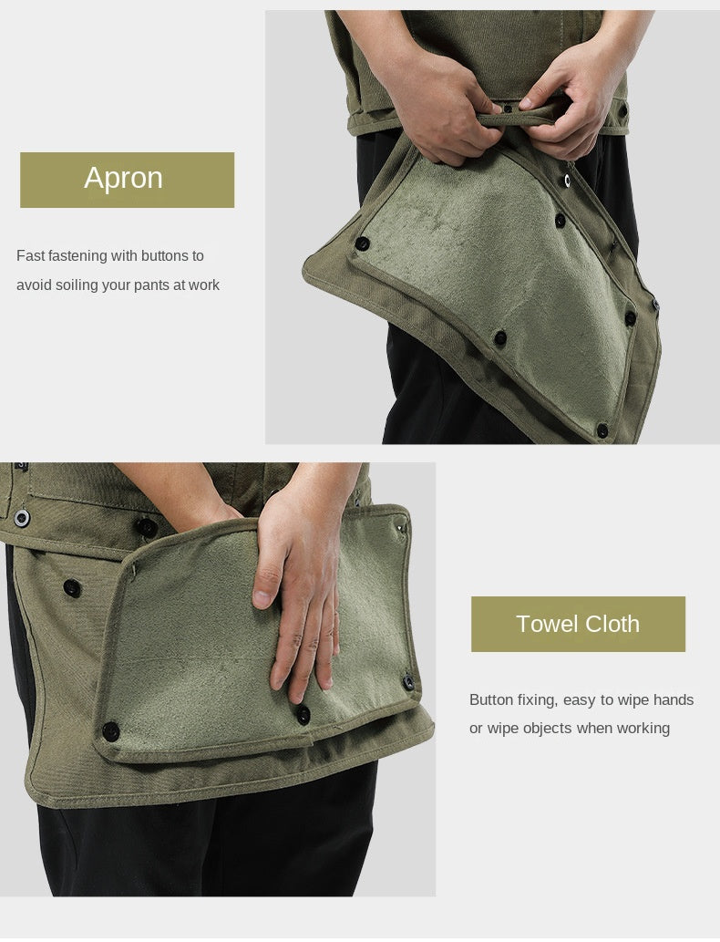 Campingmoon Q1 Outdoor Camping Vest Portable Multifunctional Detachable Apron With Pockets Work Clothes Overalls Tools Equipment Storage Canvas