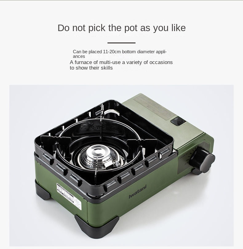 Iwatani Tough Maru Jr. Outdoor Stove Portable Butane Canister Cassette Stove With Double Integrated Windshield And Storage Case