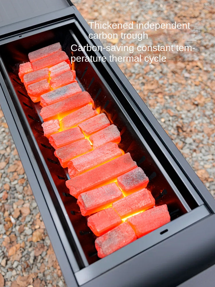 Blackdog MOUNT SMOKED Vertical Grill Table Portable Foldable Black Large Griller Four Side Vent Design Folding BBQ Charcoal Burner Outdoor Camping