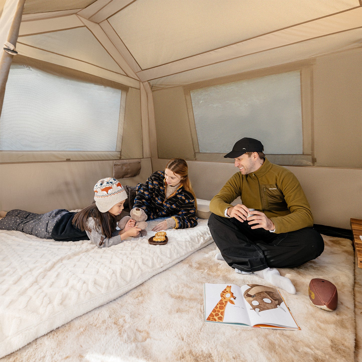 Naturehike VILLAGE 6.0 LITE Automatic Tent Fast Cabin Style Tent 4 Person One-Piece Setup Ridge 2.0 9m² Total Use Space 360° Ventilation VILLAGE 6