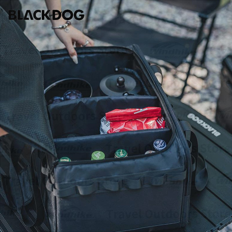 BLACKDOG Camping Equipment Storage Bag Portable Lightweight 30L Capacity Black Premium Tactical Design Bag Multi-Layer Waterproof PU Bottom 300D Oxford Cloth Material Tool Organizer Hiking Pinic Beach Travel Heavy Duty Original Black Dog