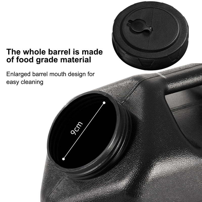 BLACKDOG 12L Plastic Water Container Portable Lightweight Food Grade Plastic Drinking Water Storage Bucket With Faucet Double Handle Design Outdoor Camping Handy Jug Tank