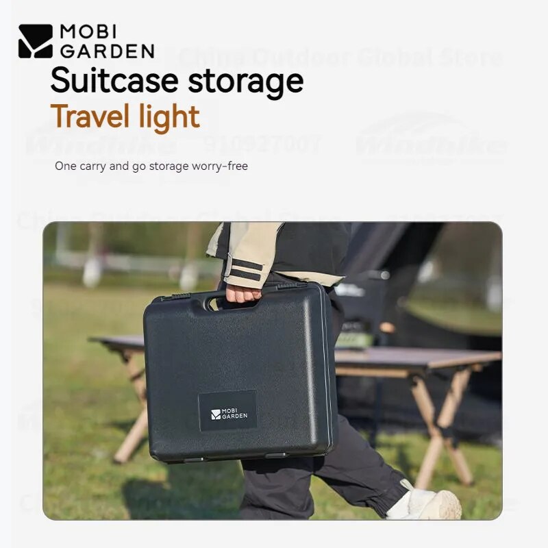 Mobi Garden Large Butane Camping Stove Mini 3.5KW Firepower With Built-in Windshield Standard Gas Fuel Nozzle Type Canister Cassette Style With Storage