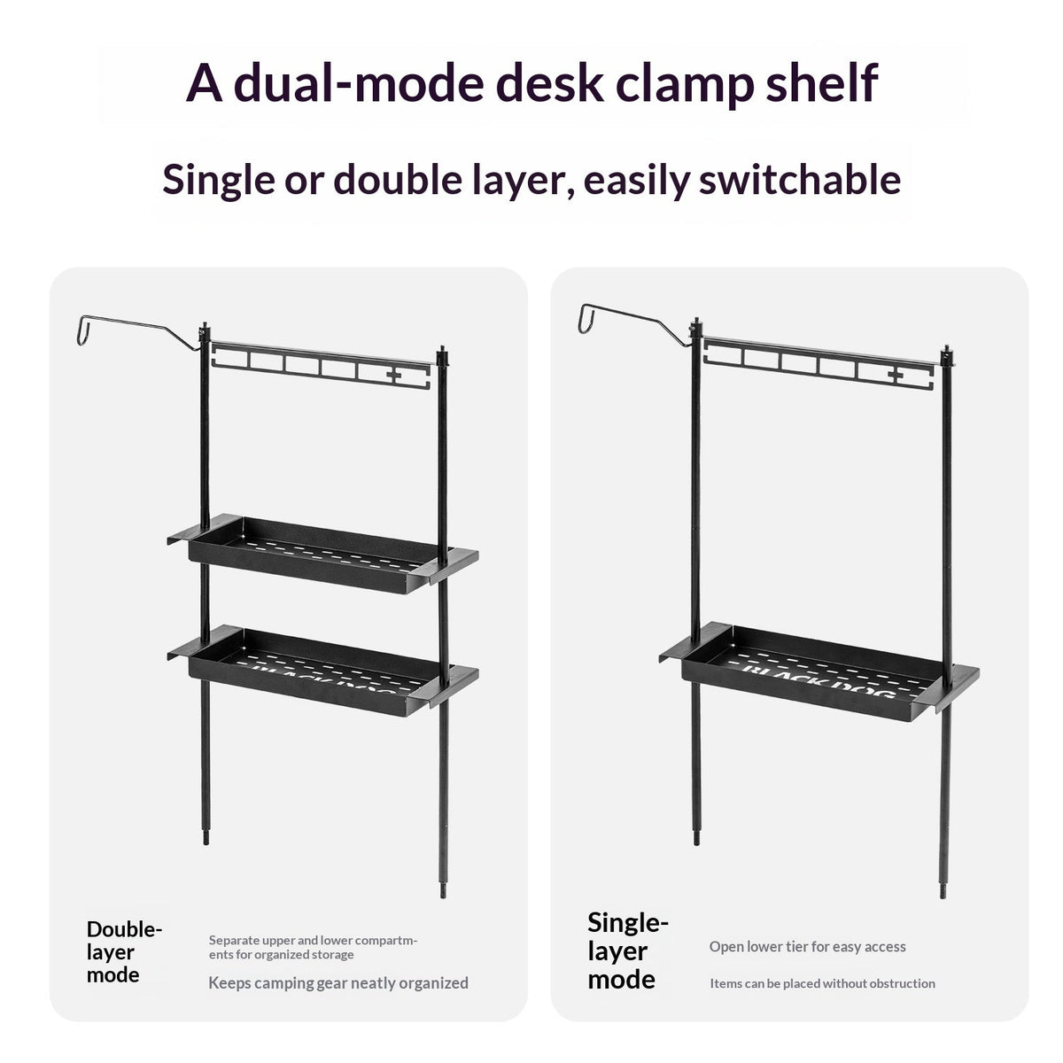 Blackdog Universal IGT Storage Rack Shelf Outdoor Camping Modular Table Add on Accessories